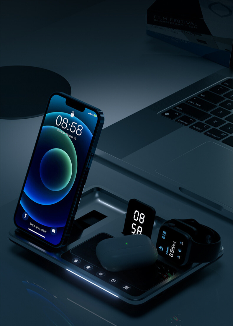 Estación de carga inalámbrica 4 en 1